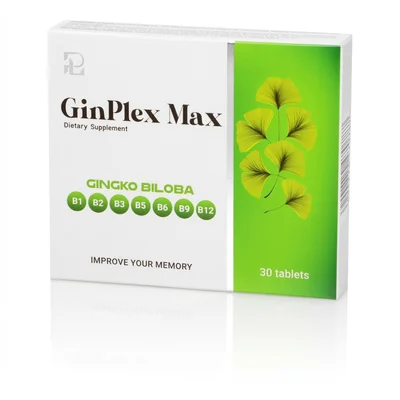 جينبلكس ماكس (Ginplex Max) فيتامينات متعددة + الجنكة بيلوبا لدعم الوظائف المعرفية والطاقة، أقراص - 30 قرص