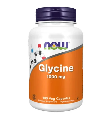 NOW Glycine Amino Acid Supplement, Supports Sleep, Nervous System & Protein Synthesis, Capsules, 1000mg - 100 Count