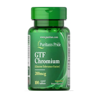 Puritan's Pride GTF Chromium Supplement, Supports Healthy Glucose Metabolism & Weight Management, Tablets, 200mcg - 100 Count
