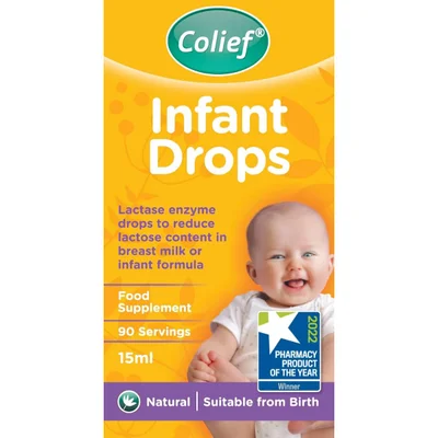 كوليف (Colief) قطرات اللاكتاز لمغص الرضع، مكمل إنزيمي - 15 مل