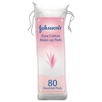 جونسون (Johnson & Johnson) قطن نقي لإزالة المكياج، تنظيف لطيف ودقيق - عبوة