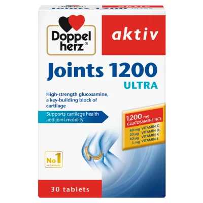 Doppelherz Joints 1200 High-Dose Glucosamine Supplement, Supports Cartilage & Joint Function, Tablets - 30 Count
