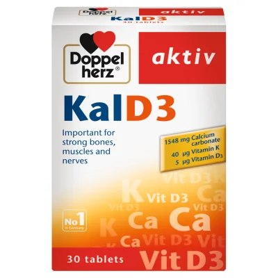 Doppelherz KalD3 Bone Health & Calcium Absorption Supplement, Tablets - 30 Tablets