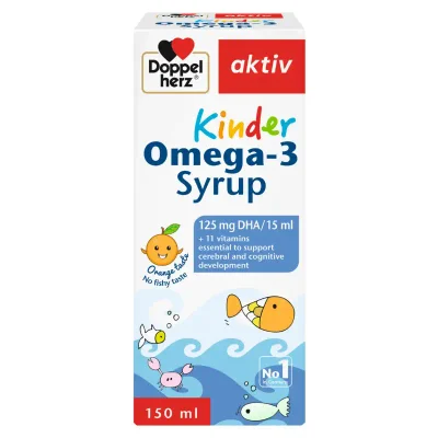 Doppel herz Kinder Omega-3 Syrup for Children's Growth & Development Support, Syrup - 1 Bottle