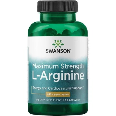 Swanson L-Arginine Supports Cardiovascular Health & Exercise Performance, Capsules, 850mg - 90 Count