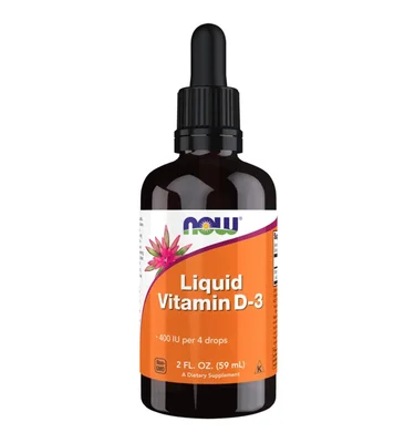 NOW Vitamin D3 Liquid, Supports Bone Health & Immune Function, 400 IU - 59ml