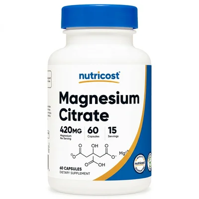 Nutricost Magnesium Citrate, Essential Mineral for Overall Health, Capsules, 420mg - 60 Capsules