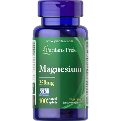 Puritan's Pride Magnesium Oxide Supplement, Supports Muscle & Nerve Health, Tablets, 250mg - 100 Tablets