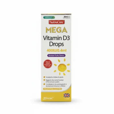 Winzor Mega Vitamin D3 Drops for Bone Health & Immunity Support, Drops - Bottle