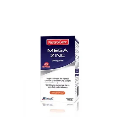Winzor Mega Zinc Supplement, Supports Immune System, Wound Healing & Growth, Syrup, 20mg