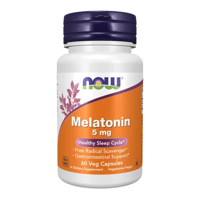 NOW Melatonin Sleep Support, 5mg Capsules - 60 Count