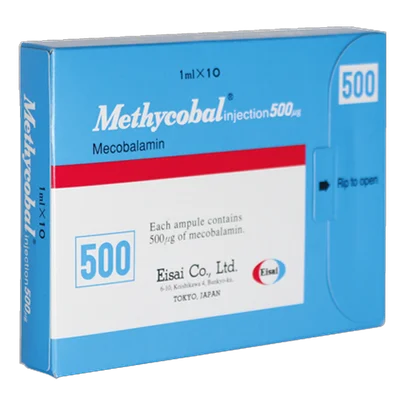 ميثيكوبال (Methycobal) فيتامين ب12 لتجديد سريع ودعم صحة الأعصاب، أمبولات، 500 ميكروغرام - 10 أمبولات