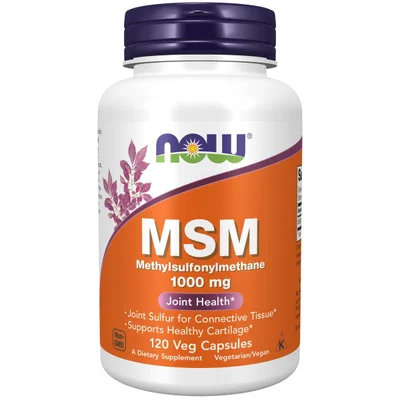 NOW Foods MSM (Methylsulfonylmethane) for Joint Health, Capsules - 120 Count