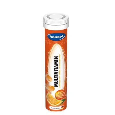Hansal Multivitamin & Mineral Effervescent Tablets, Supports Daily Nutritional Needs - 20 Tablets