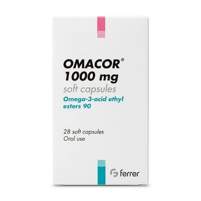 Omacor Omega-3 Fatty Acids, Supports Cardiovascular Health & Reduces Triglycerides, Softgels, 1000mg - 28 Count