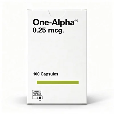 One-Alpha Alfacalcidol for Bone Health & Calcium Regulation, Capsules, 0.25mcg - 100 Count
