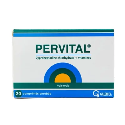 Pervital Coated Tablets (Cyproheptadine + Vitamins) Appetite Stimulant by Galenica - 20 Tablets