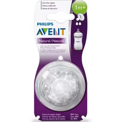 Philips Avent Natural Teats Slow Flow 2 Holes - 1m+