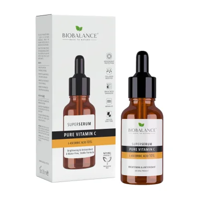 بيوبالانس (BioBalance) سيروم فيتامين سي النقي، مضاد للأكسدة ومفتح للبشرة ومعزز للكولاجين، سيروم - 30 مل