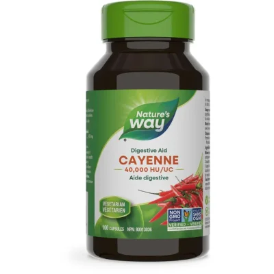 Nature's Way Cayenne, Supports Circulation & Digestion, Capsules - 100 Count