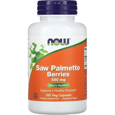 NOW Saw Palmetto Berries, Supports Prostate Health & Urinary Function, Capsules, 550mg - 100 Count