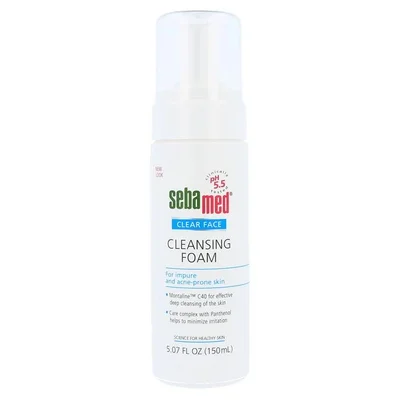 سباميد (Sebamed) غسول رغوي للوجه كلير فيس، لتنظيف المسام والتحكم بالزيوت، رغوة - 150 مل