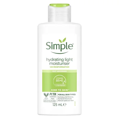 Simple Hydrating Light Moisturiser, Lightweight Hydration - 125ml