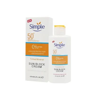 Simple Protect 'n' Glow Triple Protection Moisturising Sun Lotion SPF50+, Cream - 125ml