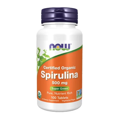 NOW Spirulina, Nutritional Supplement for Health & Vitality, Tablets - 100 Count