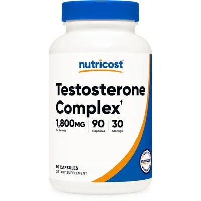 نوتريكوست (Nutricost) مركب التستوستيرون، لدعم حيوية الرجال وإنتاج التستوستيرون، كبسولات - 90 كبسولة