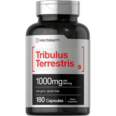 Horbaach Tribulus Terrestris, Supports Male Vitality & Athletic Performance, Capsules, 1000mg - 180 Count