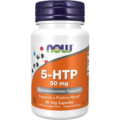 NOW Foods 5-HTP Neurotransmitter Support for Mood & Sleep, Amino Acid Supplement, 50 mg - 30 Capsules