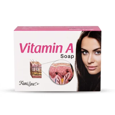 فيميلاين (Femiline) صابون فيتامين أ، لتنظيف لطيف وتحسين مظهر البشرة، قالب - 100 غم
