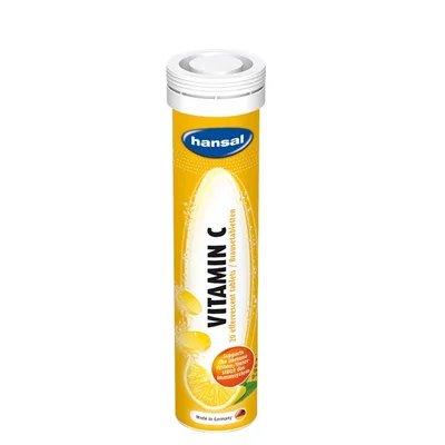 Hansal Vitamin C Effervescent for Immune Support & Antioxidant Protection, Effervescent Tablets - 20 Tablets