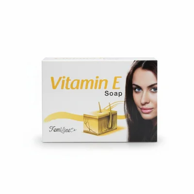 فيميلاين (Femiline) صابون فيتامين E، تنظيف لطيف، مضاد للأكسدة ومرطب، قالب صابون - 100 غم
