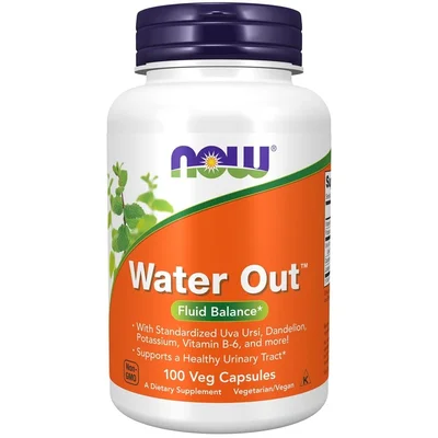 NOW Water Out Herbal Diuretic Supplement, Supports Healthy Fluid Balance, Capsules - 100 Count