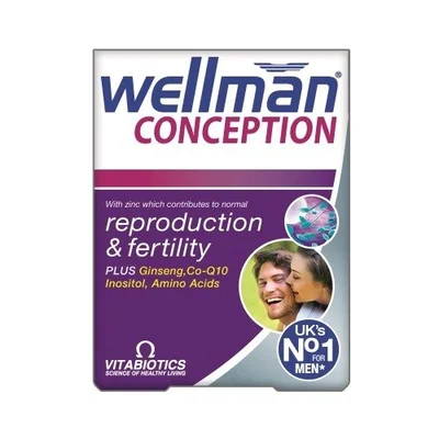 Vitabiotics Wellman Conception Male Fertility Supplement, Supports Reproductive Health & Sperm Quality, Tablets - 30 Tablets