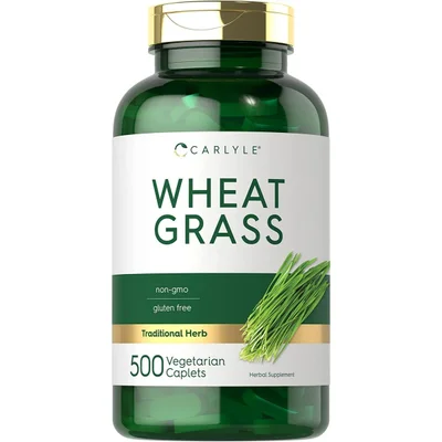 Carlyle Wheat Grass Herbal Supplement, Supports Overall Health & Detoxification, 500mg Capsules - 500 Count
