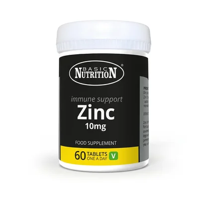 Basic Nutrition Zinc Supplement, Supports Immune System, Wound Healing & Cellular Growth, Tablets, 10mg