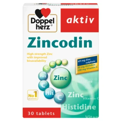 Doppelherz Zincodin Zinc Supplement for Immune System Support, Cell Growth & Enzyme Function, Tablets - 30 Tablets