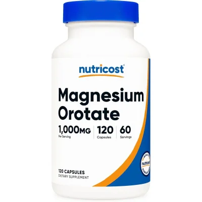 Nutricost Magnesium Orotate for Muscle & Nerve Support, Capsules - 120 Count