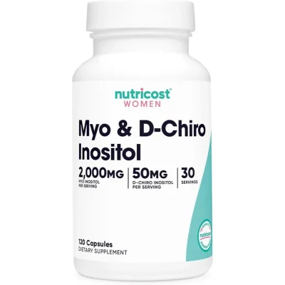 نيوتريكوست (Nutricost) ميو و دي-شيرو إينوزيتول لدعم صحة التمثيل الغذائي والتوازن الهرموني، كبسولات - 120 كبسولة