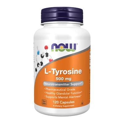 NOW L-Tyrosine Supplement, Supports Cognitive Function & Mood, Capsules, 500mg - 120 Count