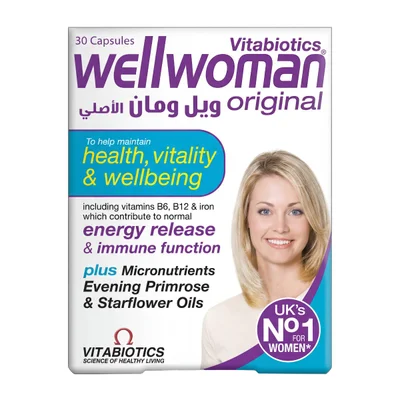 Vitabiotics Wellwoman Multivitamin for Women's Overall Health & Vitality, Capsules - 30 Count
