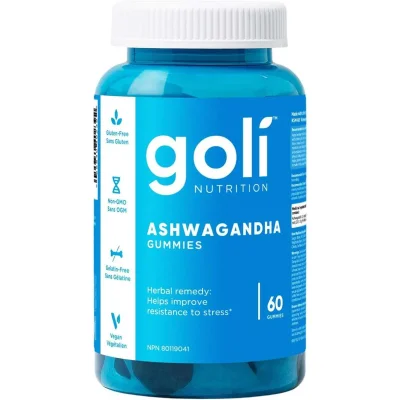 Goli Nutrition Ashwagandha KSM-66 + Vitamin D3 Gummies for Immunity & Mood Support - 60 Count