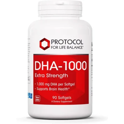 بروتوكول (Protocol) دي إتش إيه-1000 زيت السمك، يدعم صحة القلب والدماغ ويقلل الالتهاب، 60 كبسولة هلامية