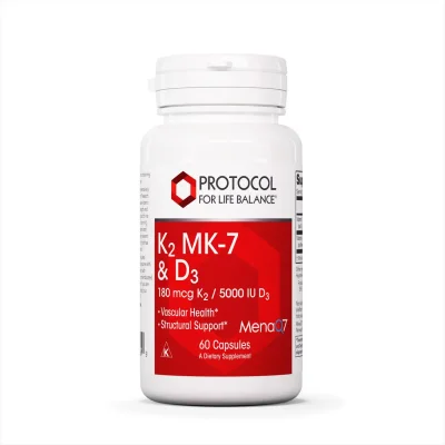 Protocol Vitamin K2 MK-7 180mcg & D3 5000iu, Capsules - 60 Count