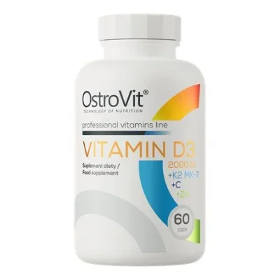 OstroVit Vitamin D3 2000 IU + K2 + C + Zinc, Tablets - 60 Count