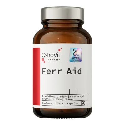 OstroVit Ferr Aid Iron Supplement for Bodily Functions, Tablets - 60 Count
