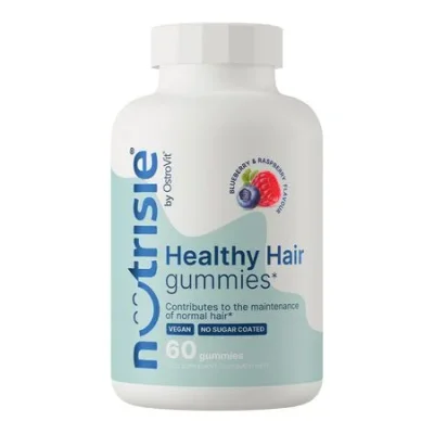 OstroVit Healthy Hair Gummies, Biotin & Collagen Supplement for Hair Growth, Skin Elasticity & Nail Strength - 60 Count